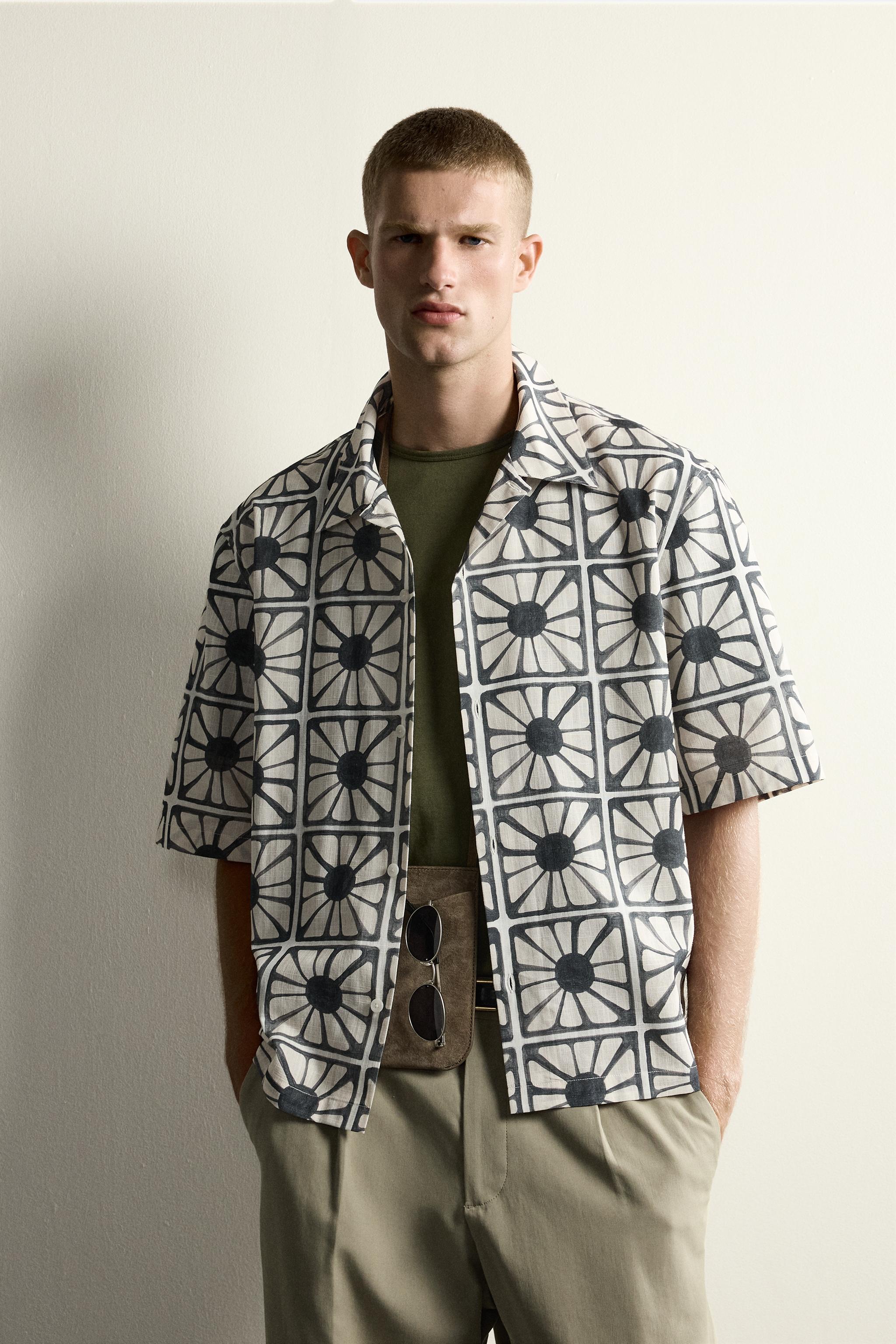MOSAIC PRINT RELAXED FIT SHIRT