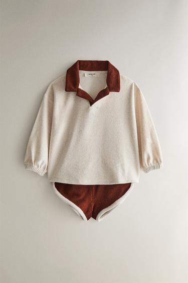 SHORT DE PLAGE ENFANT EN TISSU ÉPONGE - Marron de Zara - Image 3