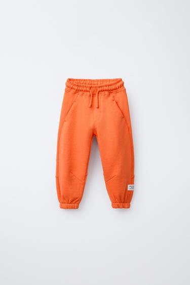 PLUSH TROUSERS WITH LABEL - Orange by Zara