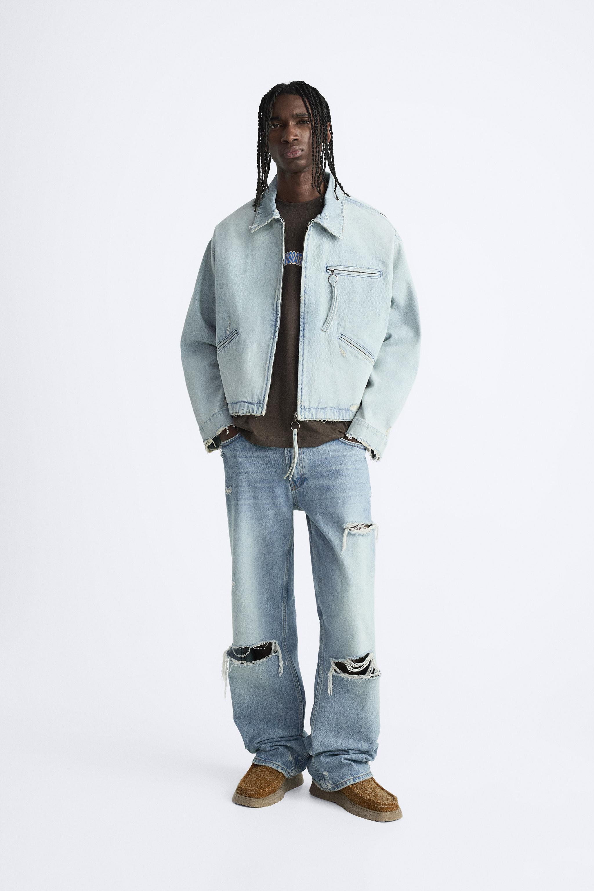 Mens jean jacket store zara