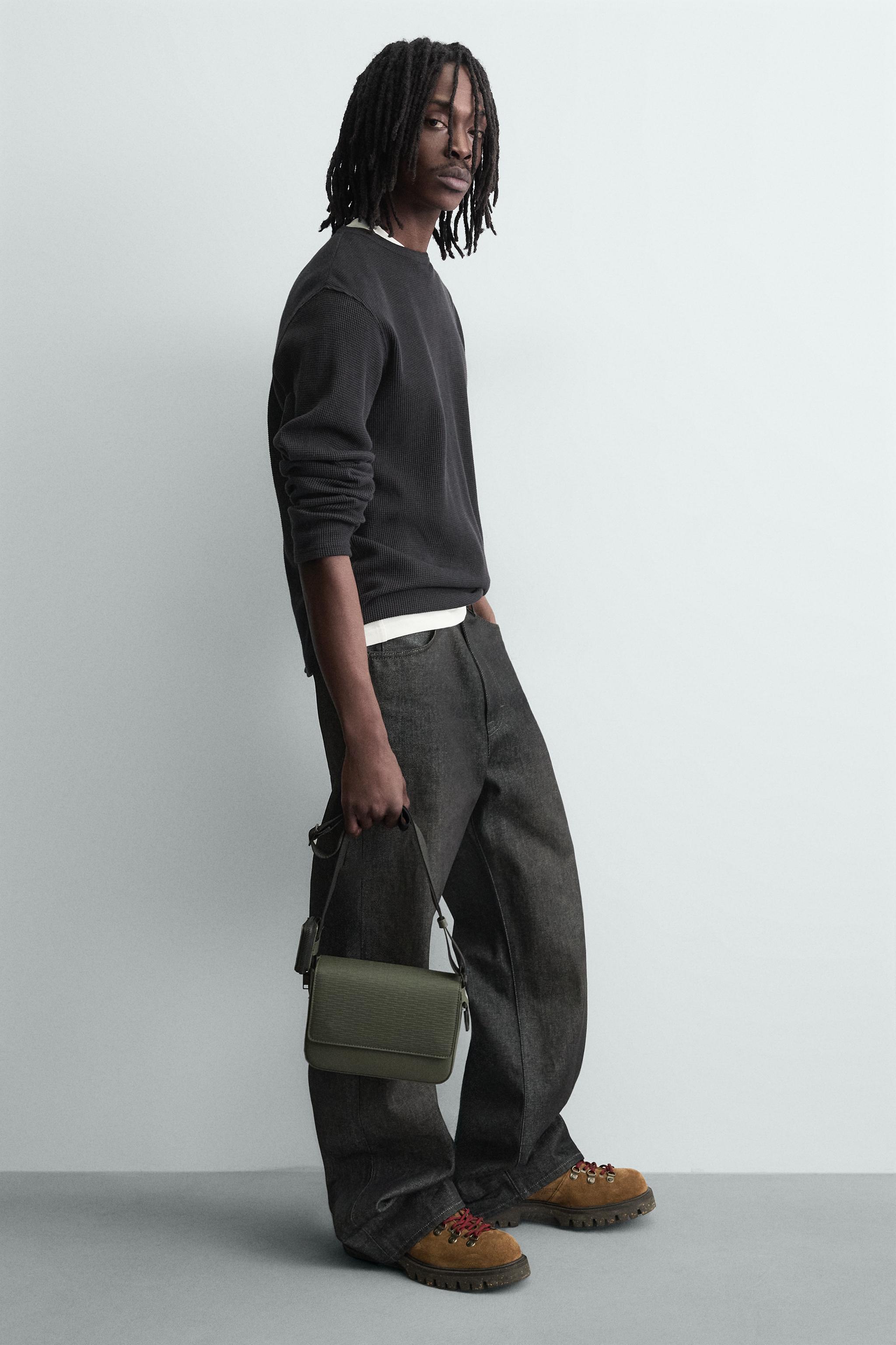 RUBBERISED TEXTURED CROSSBODY BAG - Khaki Green | ZARA South Africa