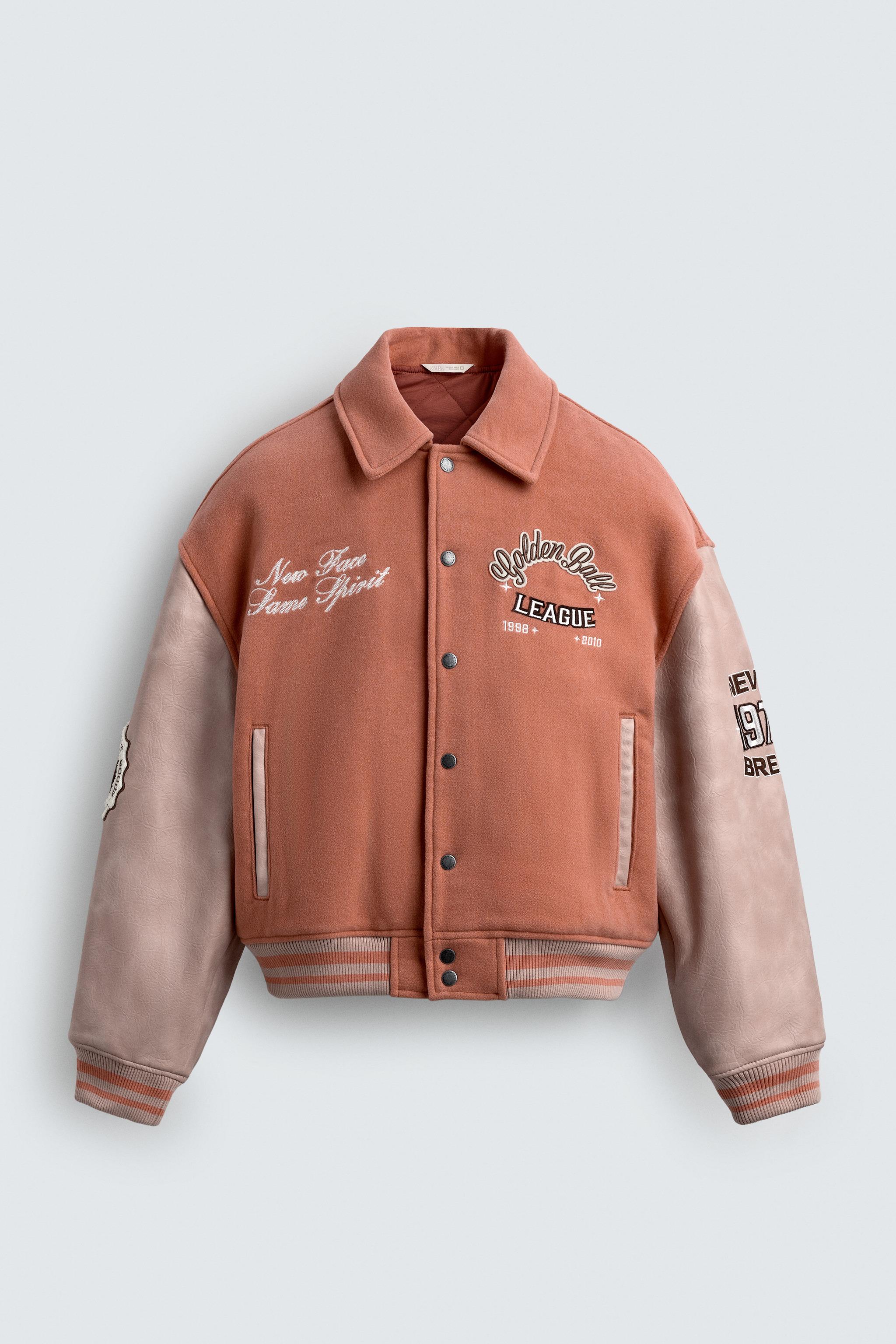 PATCHED PADDED BOMBER JACKET - Pastel pink | ZARA United Kingdom