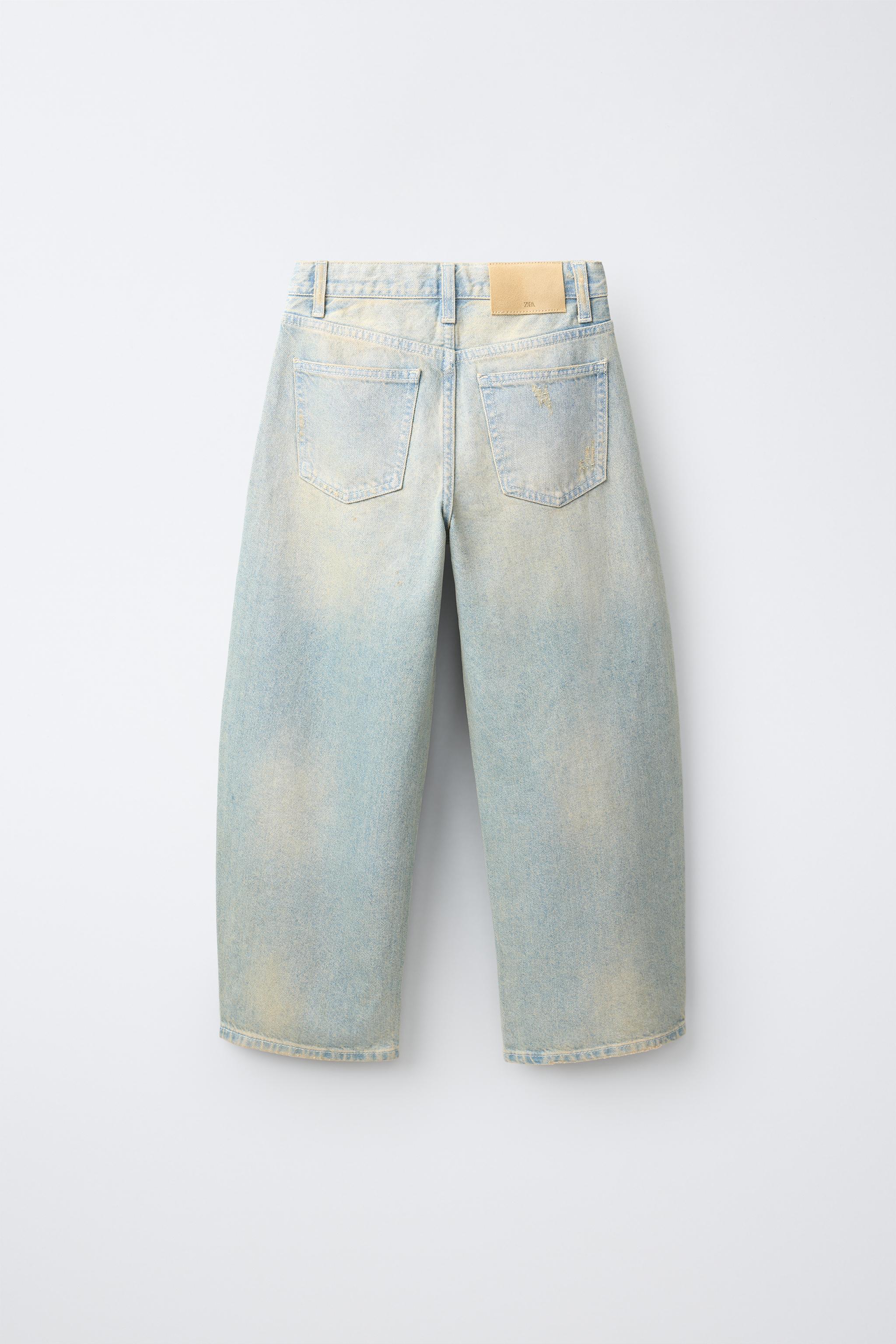 STUDDED BARREL JEANS — Blue