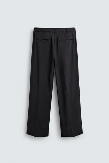 PLEATED TEXTURED TROUSERS - Dark navy by Zara - Image 7