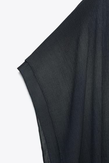 TEXTURED ASYMMETRIC CAPE - Blue by Zara - Image 6