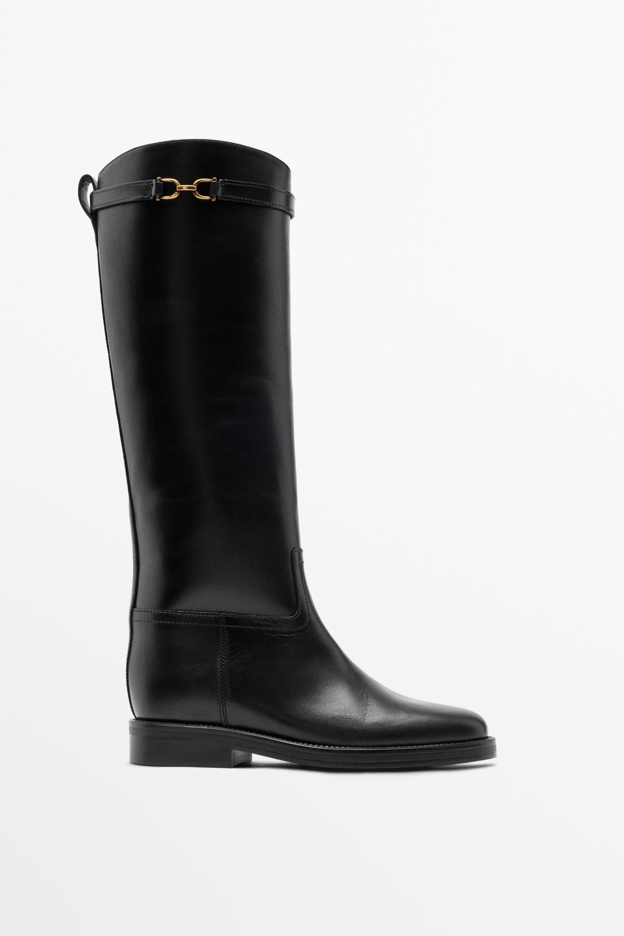 Leather riding boots — Black