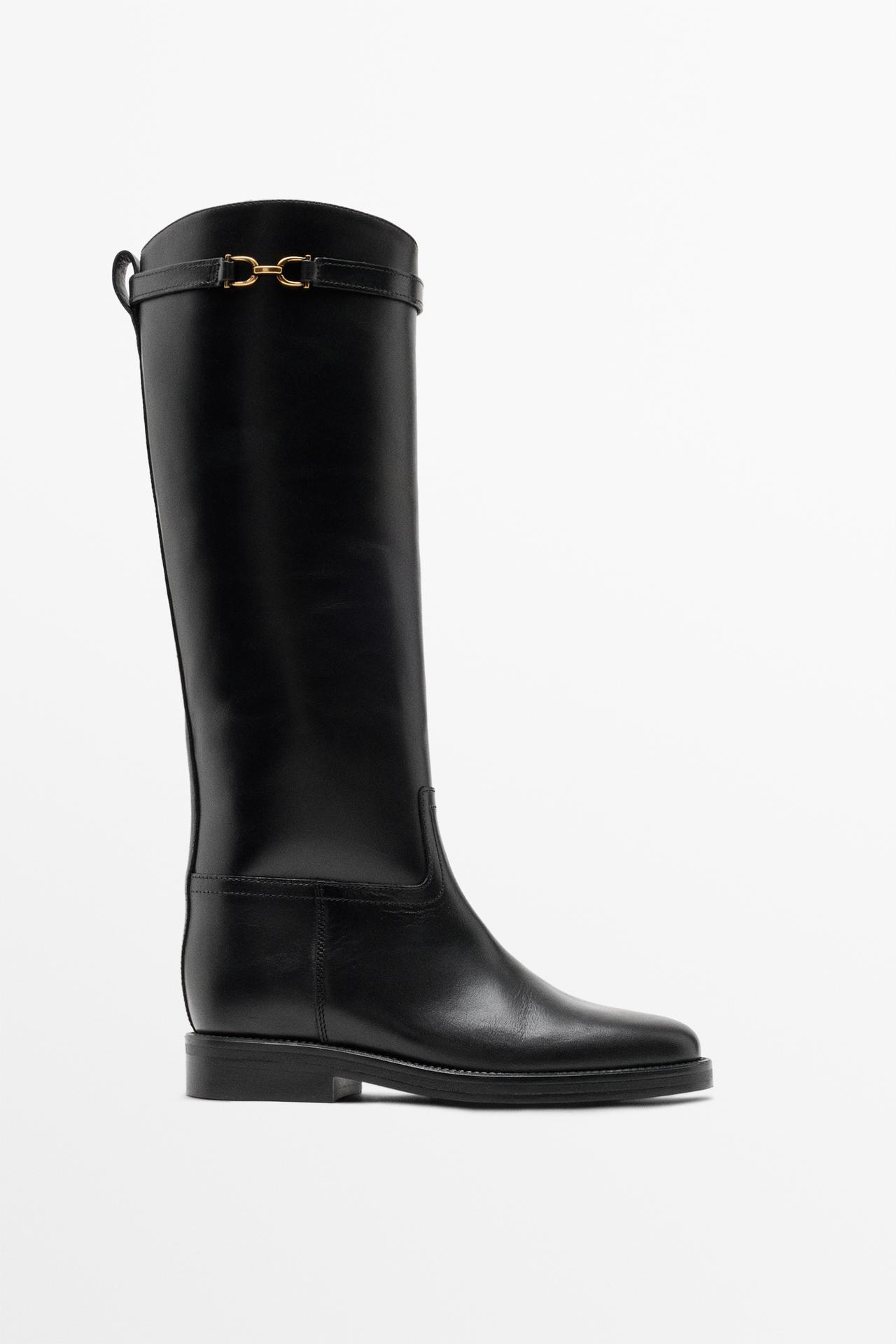 Leather riding boots — Black
