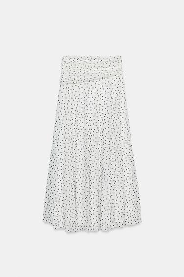 LONG DOTS SKIRT - Black / White by Zara - Image 6