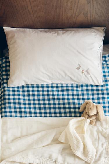 KIDS' CHECK MUSLIN DUVET COVER - Bluish by Zara