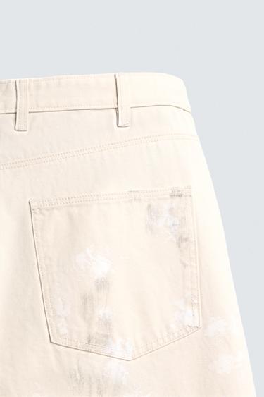 PANTALON STRUCTURÉ IMPRIMÉ ABSTRAIT - Blanc cassé de Zara - Image 9