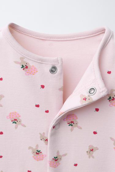 BUNNY SLEEPSUIT WITH CONVERTIBLE FOOT - Pink by Zara - Image 4