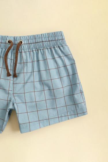 ZARA TIMELESS - SHORT DE BAIN À CARREAUX - Bleu de Zara - Image 1
