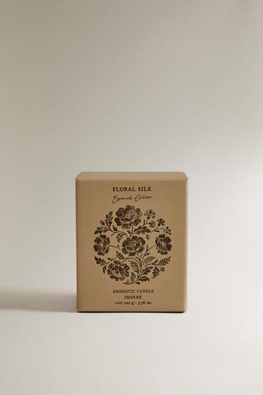 (220 G) FLORAL SILK SCENTED CANDLE - Ecru/Yellow by Zara - Image 3