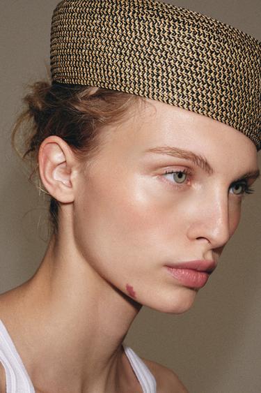 BONNET CASQUETTE COMBINÉ - Écru / Noir de Zara