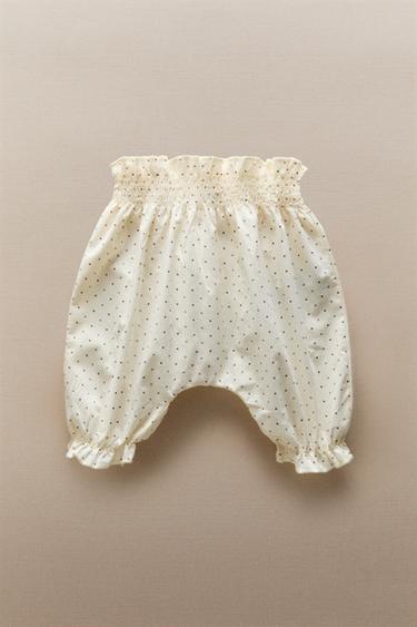 Zara BABY POLKA DOT PANTS - Cream