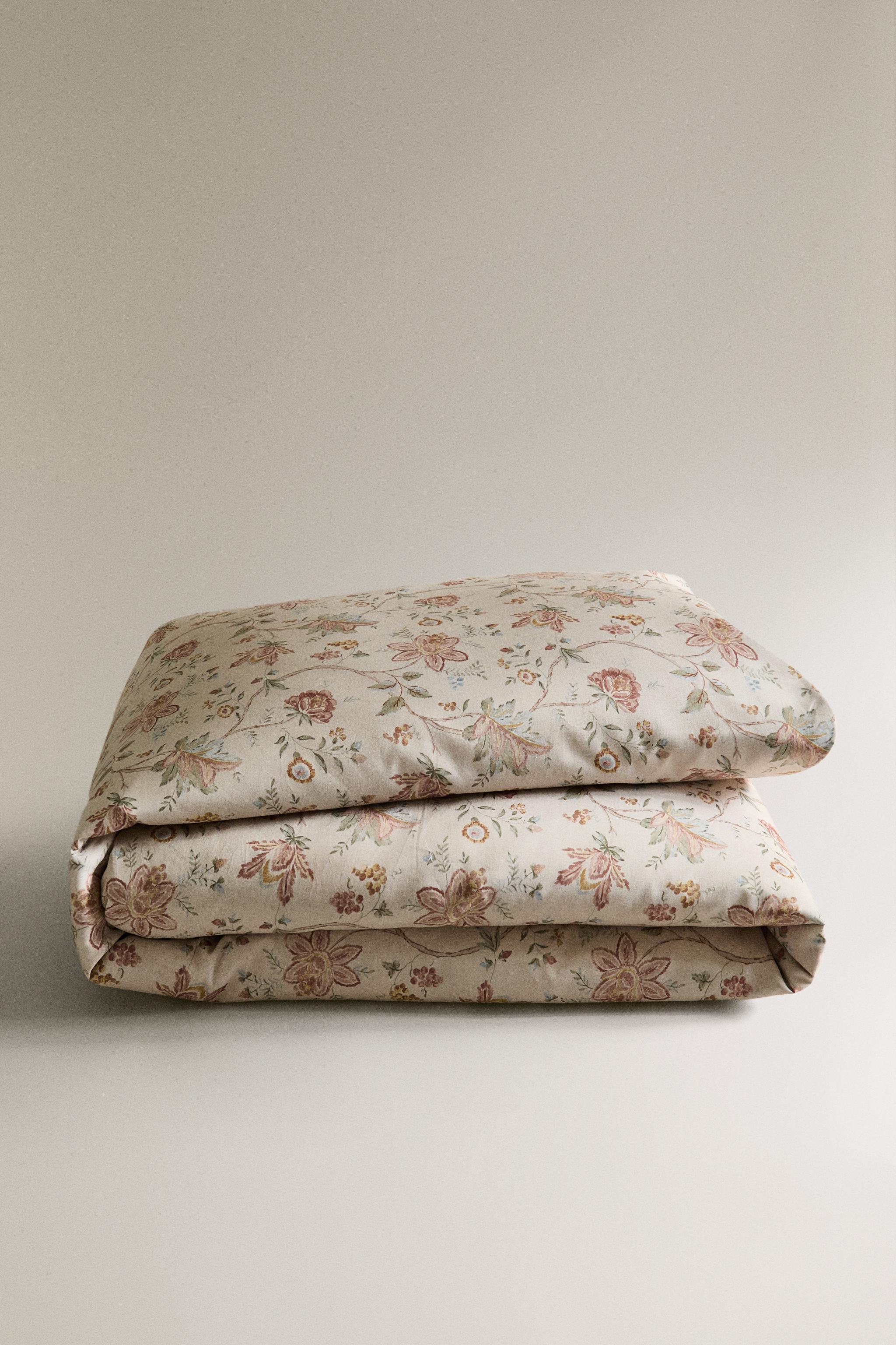FLORAL SATEEN DUVET COVER (300 THREAD COUNT