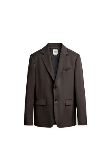 BLAZER TRAJE 100% LANA - Marrón de Zara