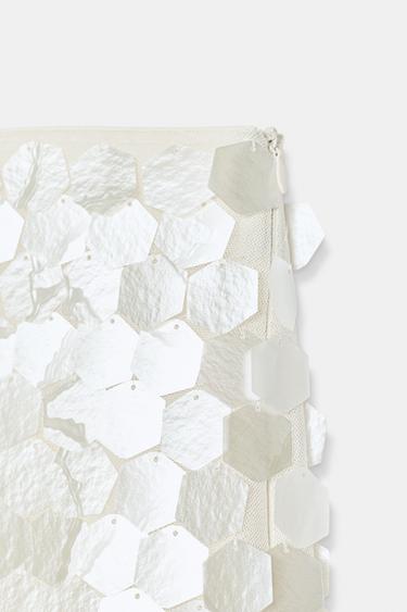 SEQUIN MINI SKIRT - Oyster-white by Zara - Image 10