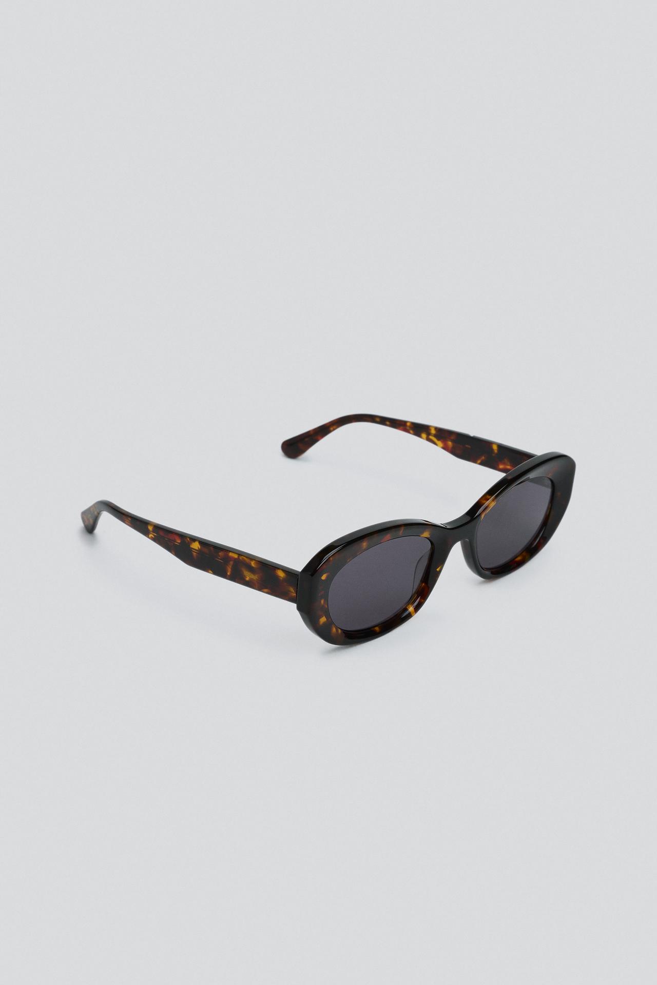 COMBINED OVAL SUNGLASSES — Brown