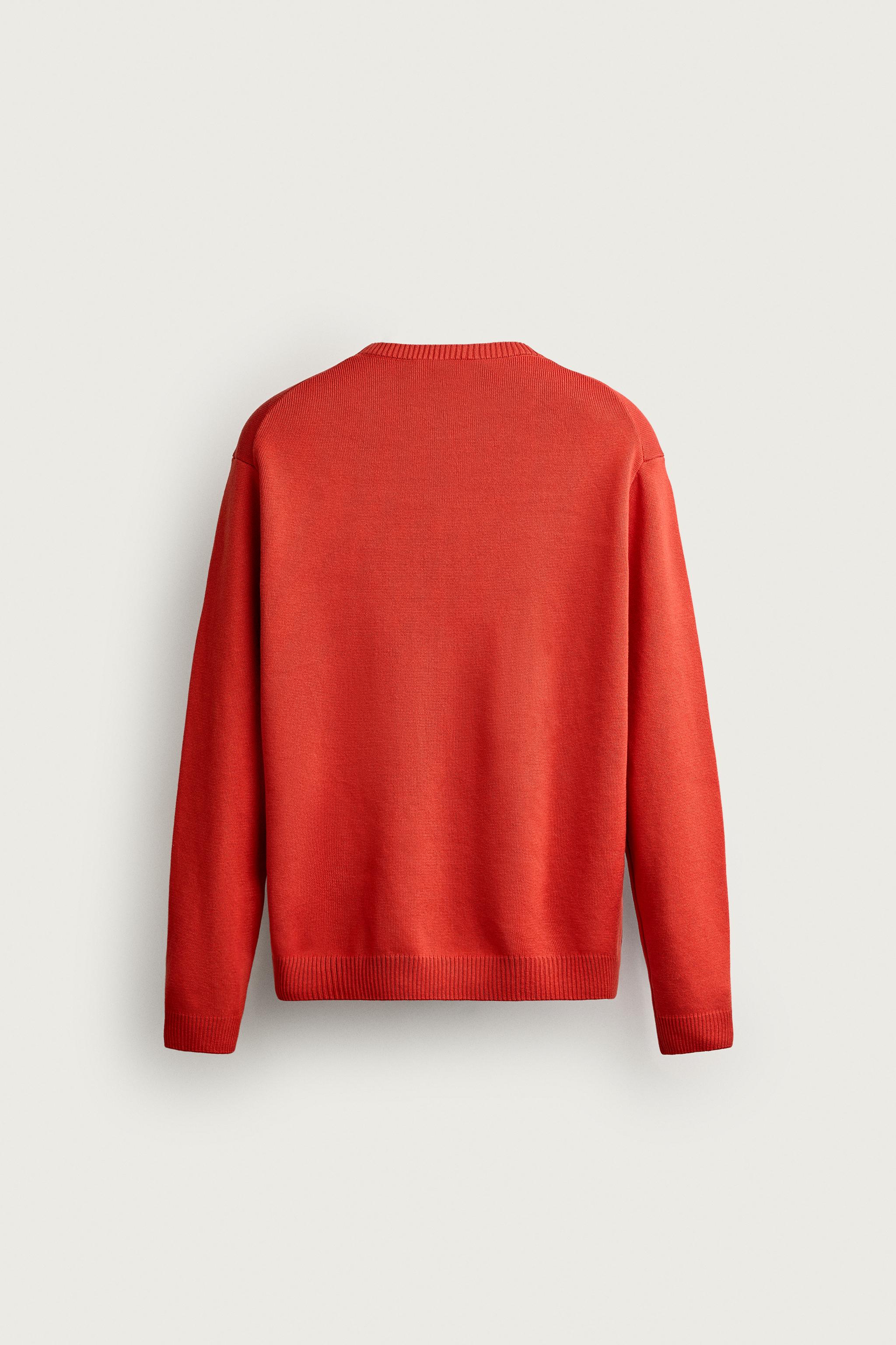 COTTON TEXTURE JUMPER — Red