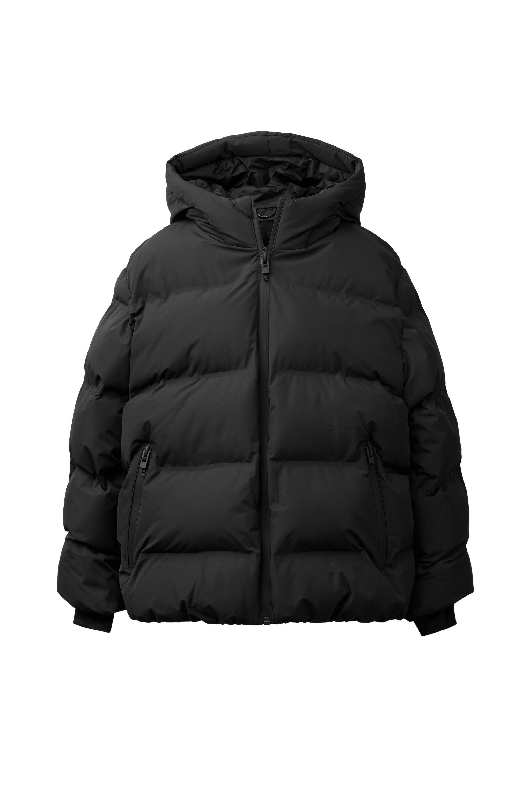 撥水加工ラベル付きキルティングコート - ブラック | ZARA Japan / 日本