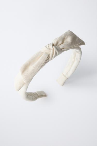 PLAIN BOW HEADBAND - Ecru by Zara - Image 3