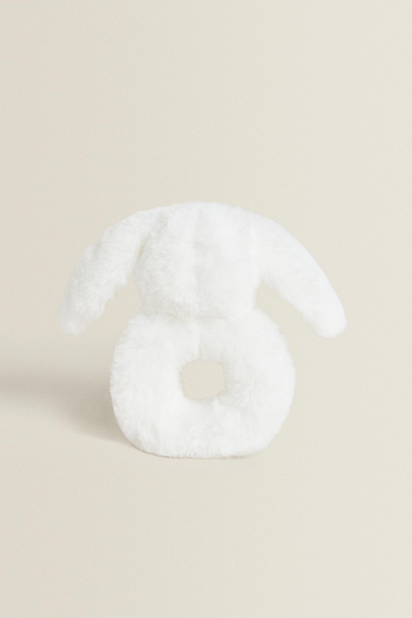 Детская мягкая игрушка Zara Rabbit Baby Rattle Plush Toy, цвет: Белый — фото 4