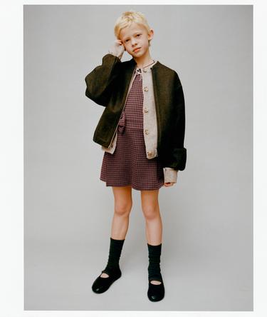 CHECK SHORT JUMPSUIT WITH BOW - Red by Zara