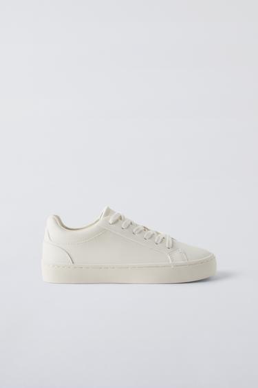 MINIMALIST LACE-UP SNEAKERS - White by Zara