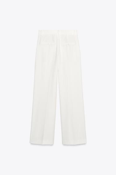 PANTALON À PINCES - Blanc de Zara - Image 6