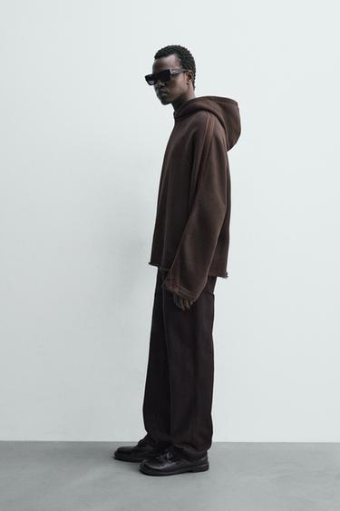 SWEAT À BANDES EN CONTRASTE - Chocolat de Zara - Image 3