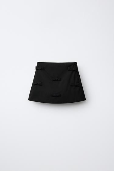 FALDA POPELÍN LACITOS - Negro de Zara
