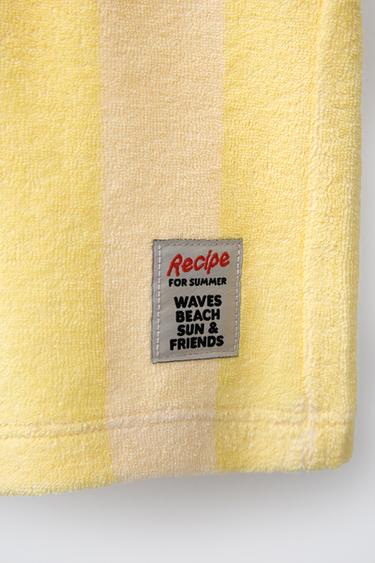 STRIPED TOWELLING BERMUDA SHORTS - Yellow by Zara - Image 3