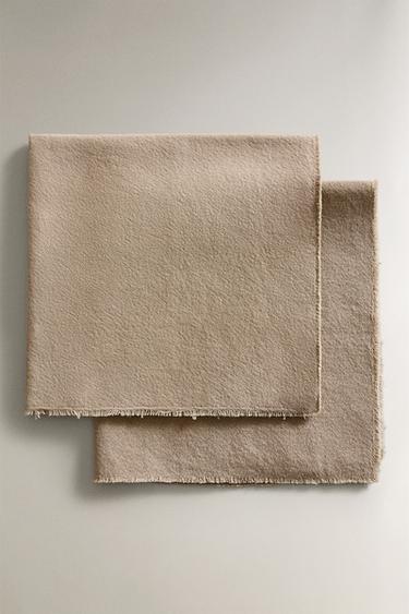WASHED COTTON NAPKIN (PACK OF 2) - GREENISH by Zara
