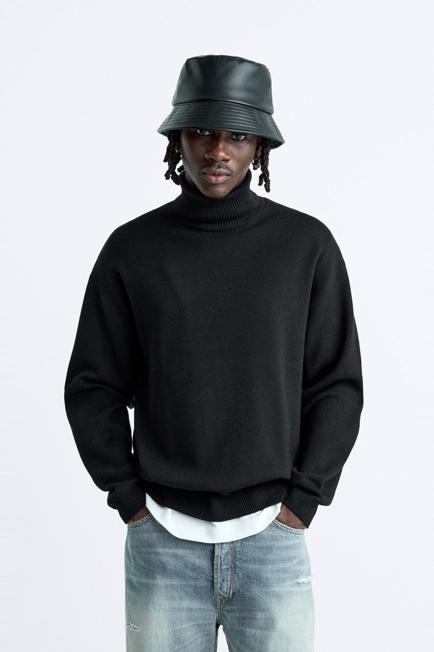 Black High Neck Gents Sweater