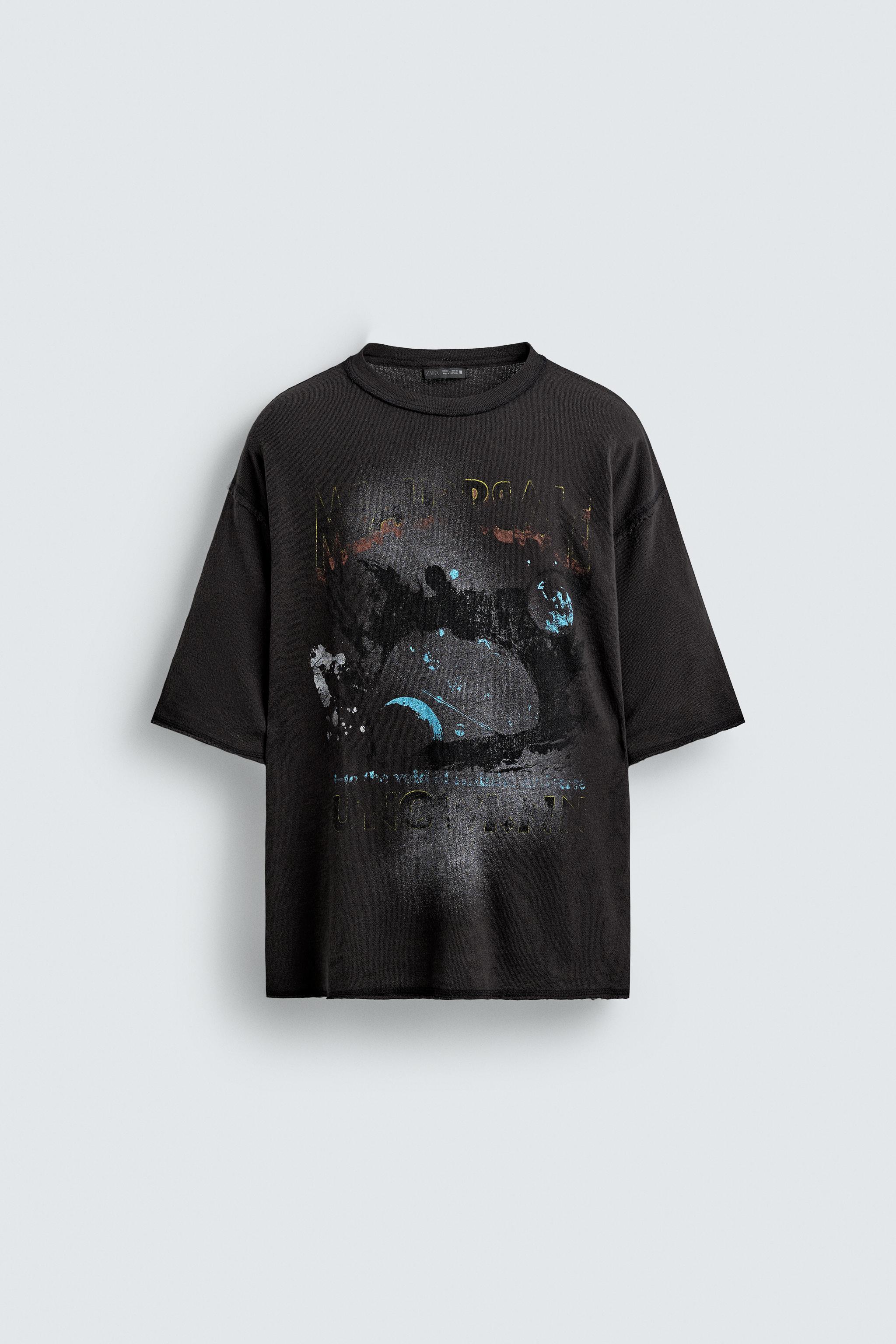 WASHED PRINTED KNIT T-SHIRT