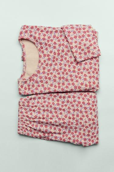 Zara 2-6 YEARS/ FLORAL PAJAMAS - Burgundy
