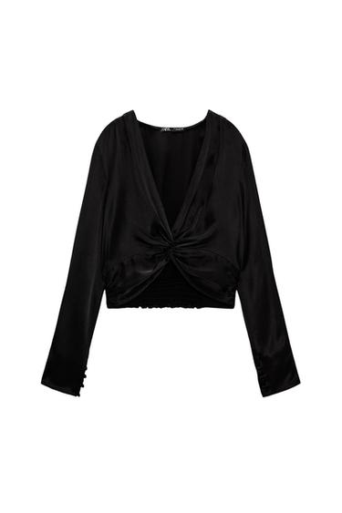 SATIN TOP WITH KNOT