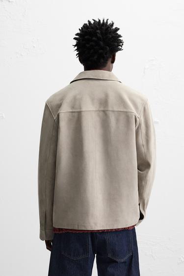 SUEDE LEATHER JACKET WITH POCKETS - Light mink by Zara - Image 2