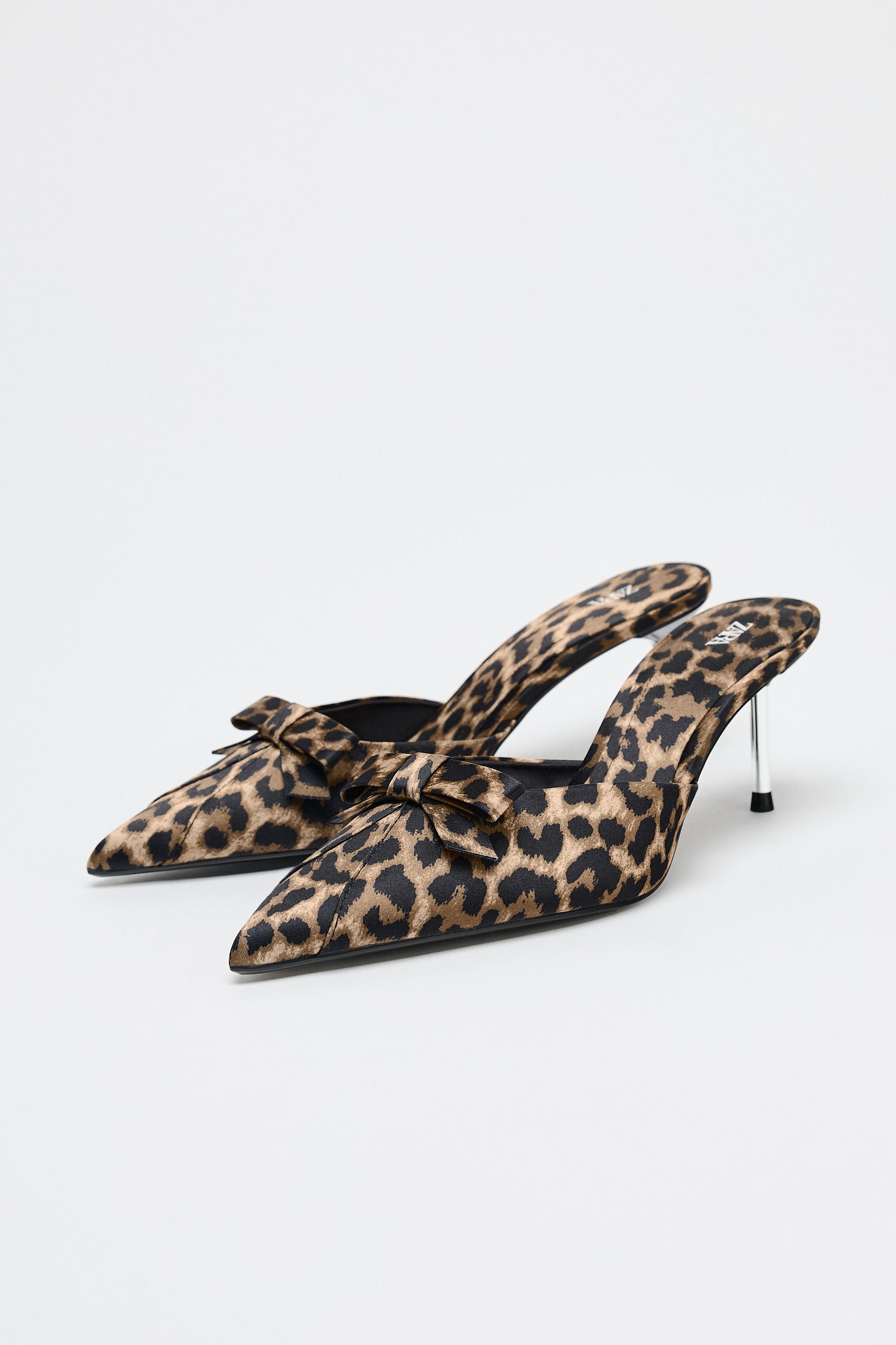 ANIMAL PRINT BOW HEELED MULES - Leopard | ZARA Turkey