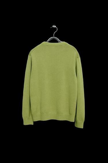 STORIESZ - JERSEY PUNTO CON ALGODÓN Y LINO - Verde de Zara