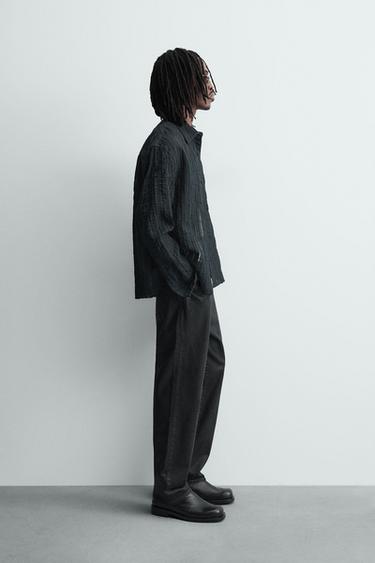 CHEMISE EN JACQUARD À RAYURES - bleu/noir de Zara - Image 3