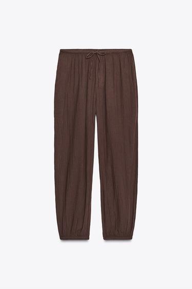 FLOWING BALLOON TROUSERS - Brown by Zara - Image 5