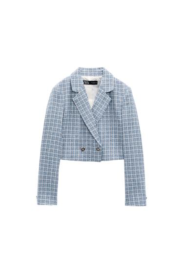 TEXTURED CROPPED BLAZER