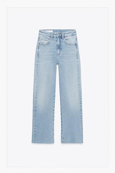 TRF HIGH-WAIST CROPPED FLARE JEANS - Light blue by Zara