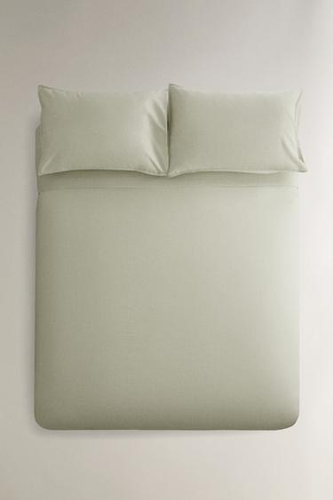 REVERSIBLE STRIPED DUVET COVER - Green by Zara