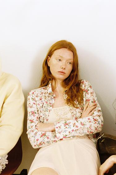 RUFFLED FLORAL PRINT SHIRT - only one by Zara - Image 1