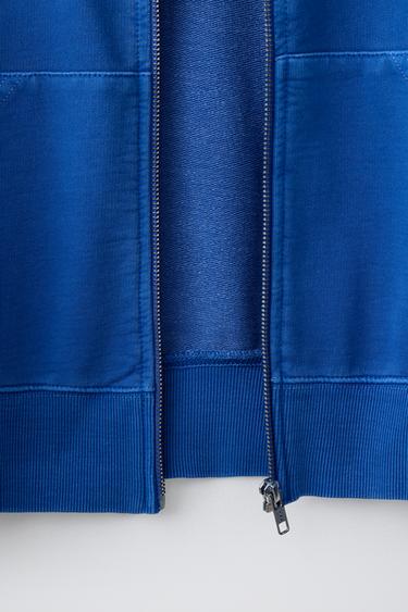 SWEAT EN MOLLETON ZIPPÉ - Bleu roi de Zara - Image 3
