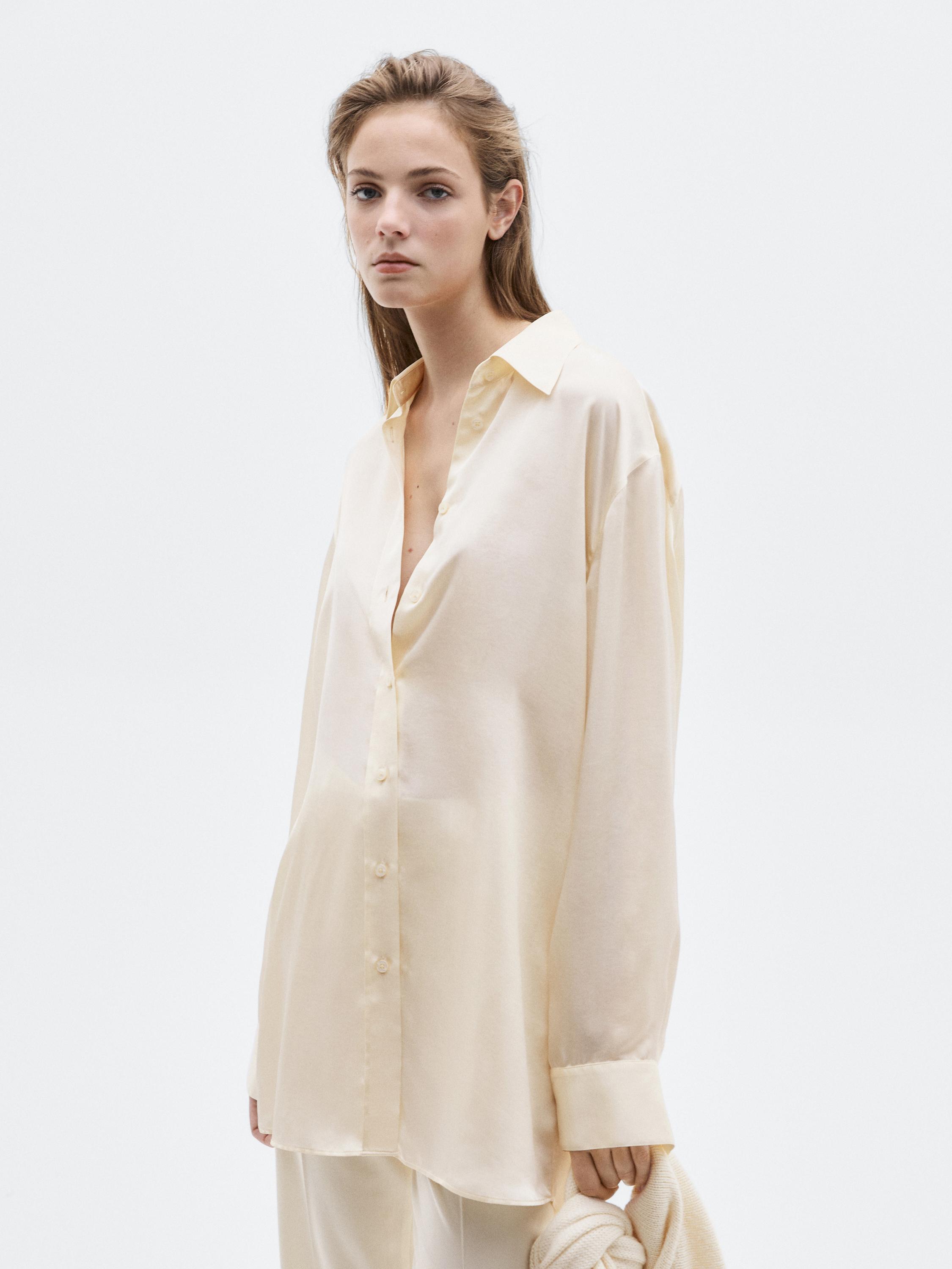 Flowing satin oversize shirt - LIMITED