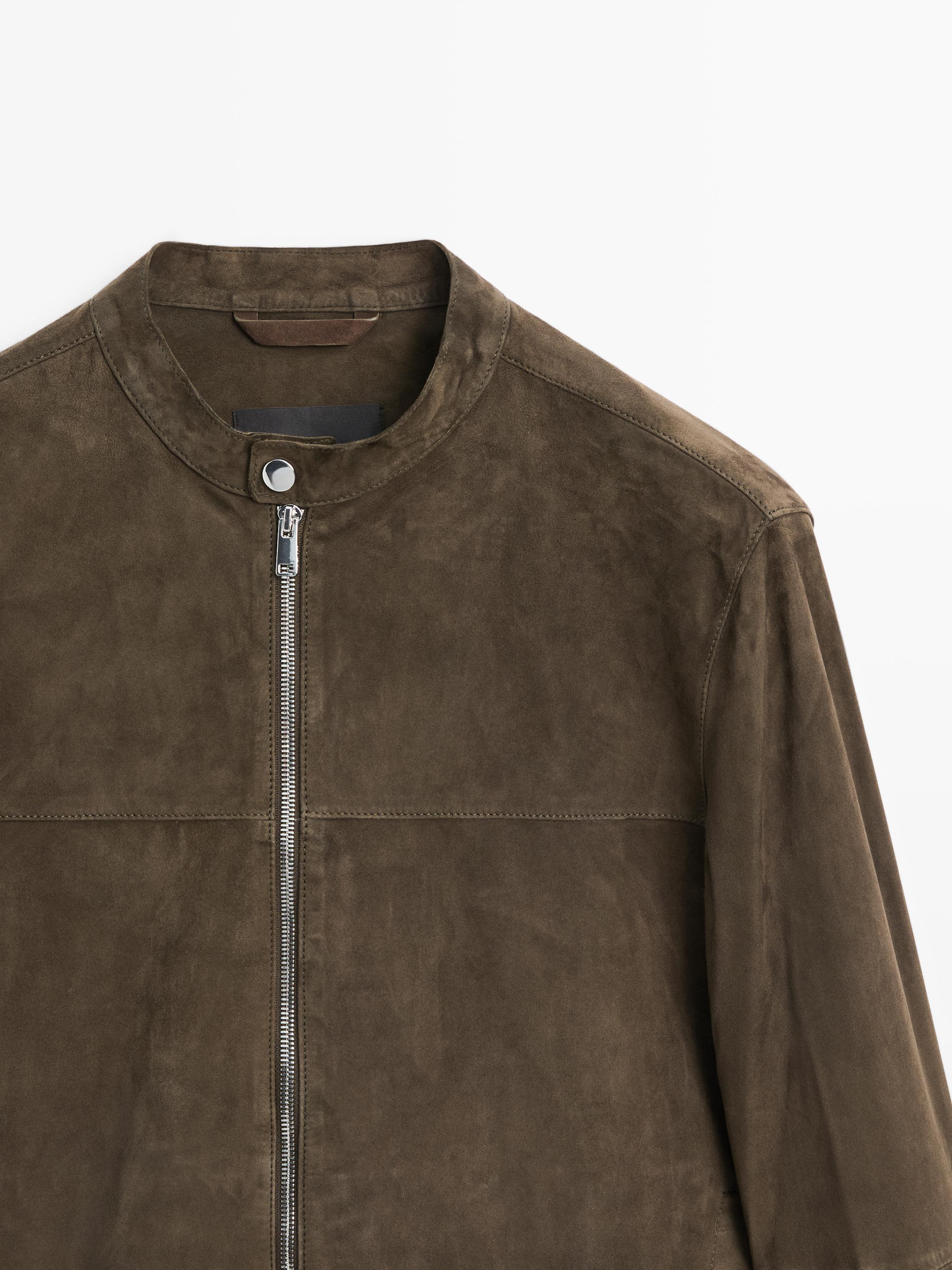 Veste en cuir finition daim